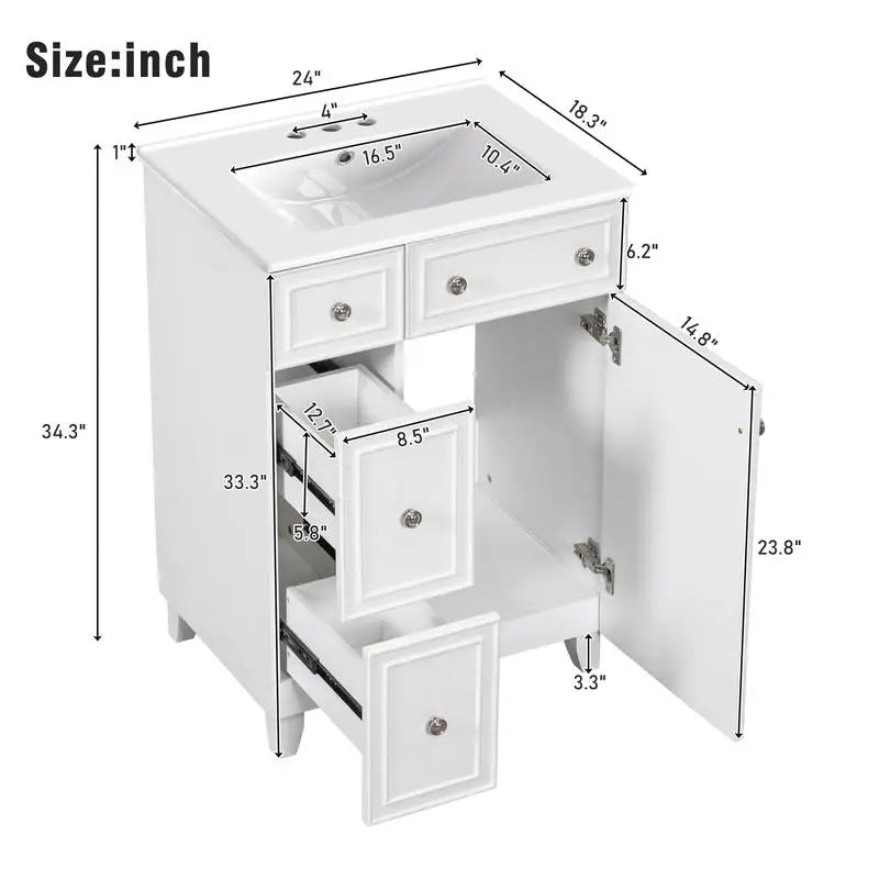 Bath Vanity with Ceramic Sink