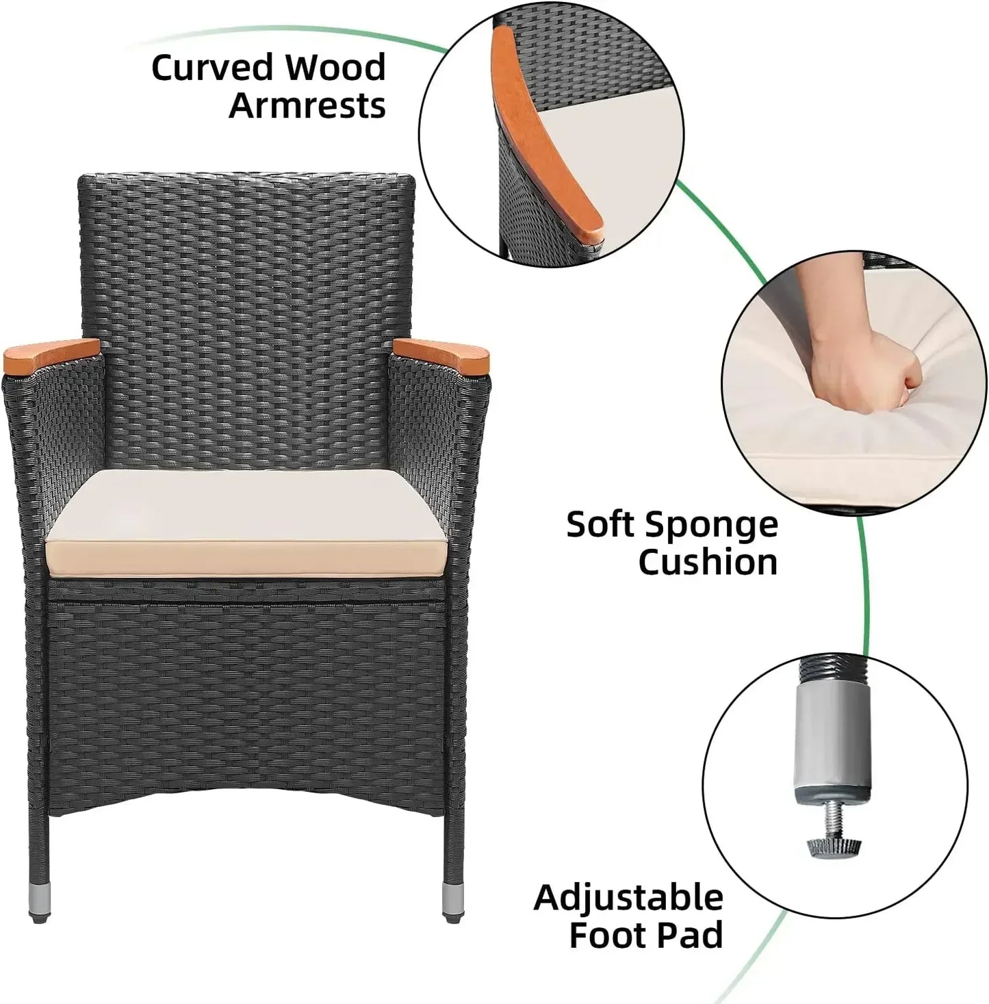 Patio Dining Set for Deck, Backyard, Garden