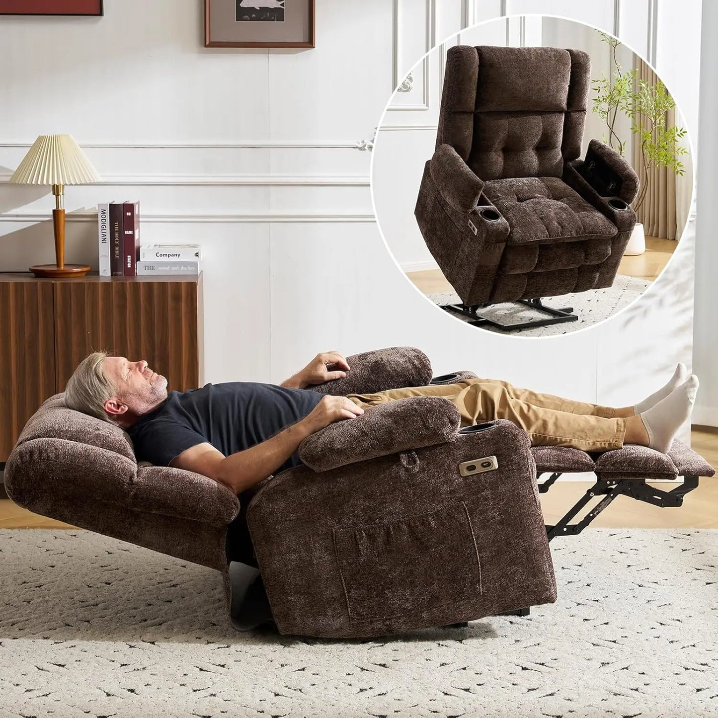 Power Lift Recliner with Dual Motor Electric Lift Chair