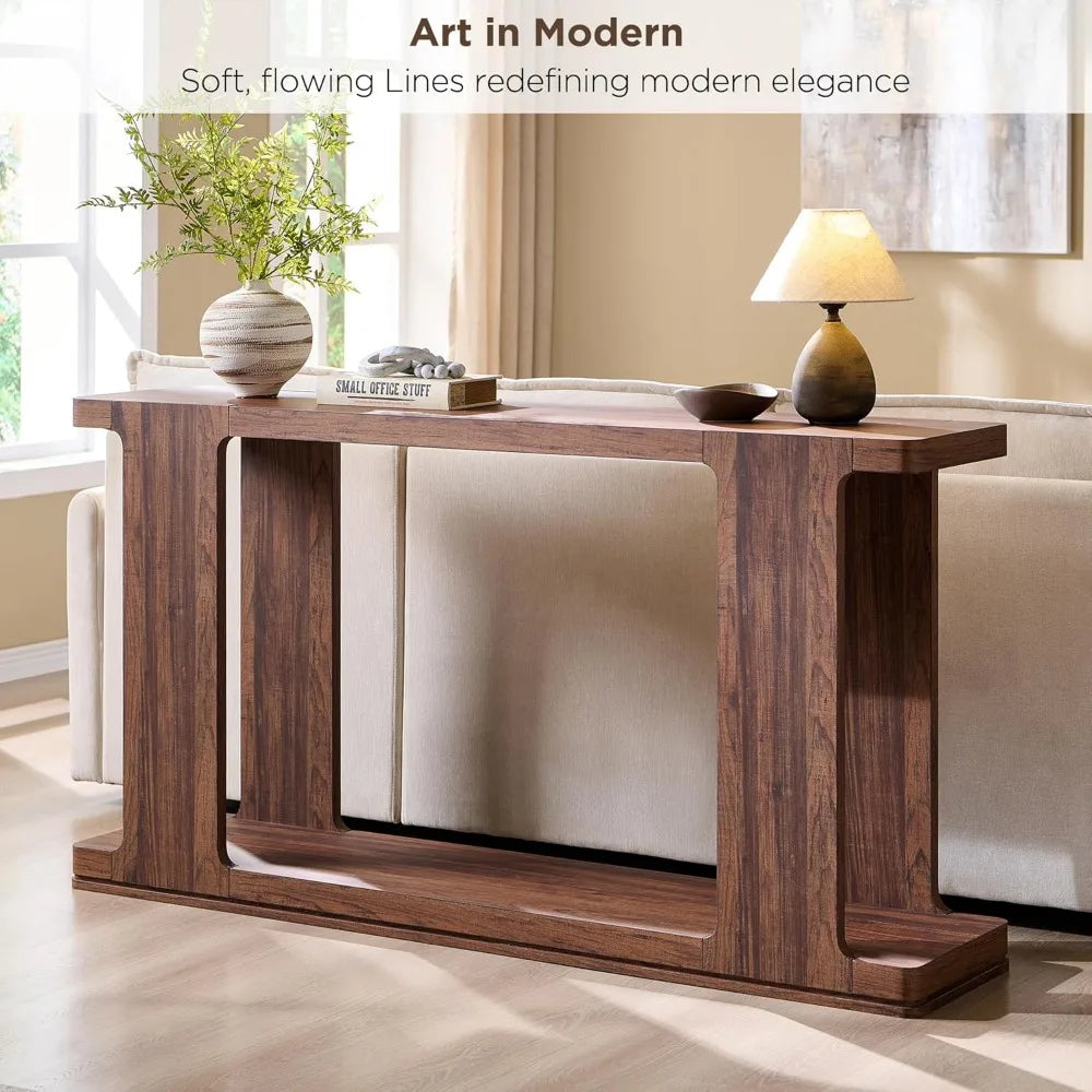 Modern Entryway Table with Curved Edge