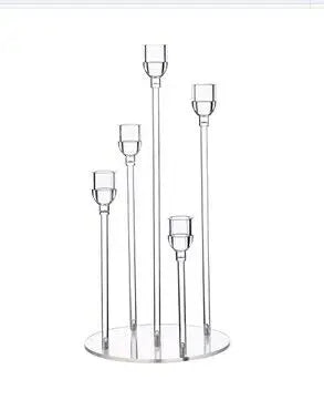 Acrylic 5 Arms Candle Holder Transparent