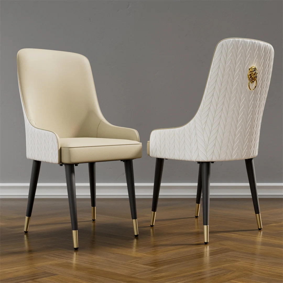 Luxury Microfiber Leather Leisure Chairs with Lion Knocker