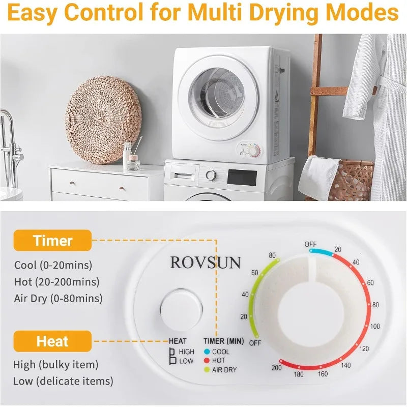 High End Laundry Front Load Tumble Dryer Machine with Stainless Steel Tub
