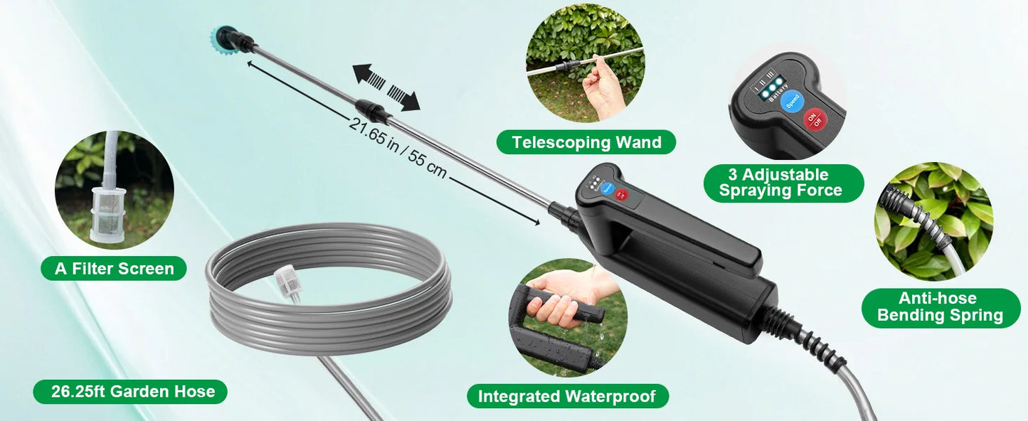 Battery Powered Garden Sprayer Telescopic Wand