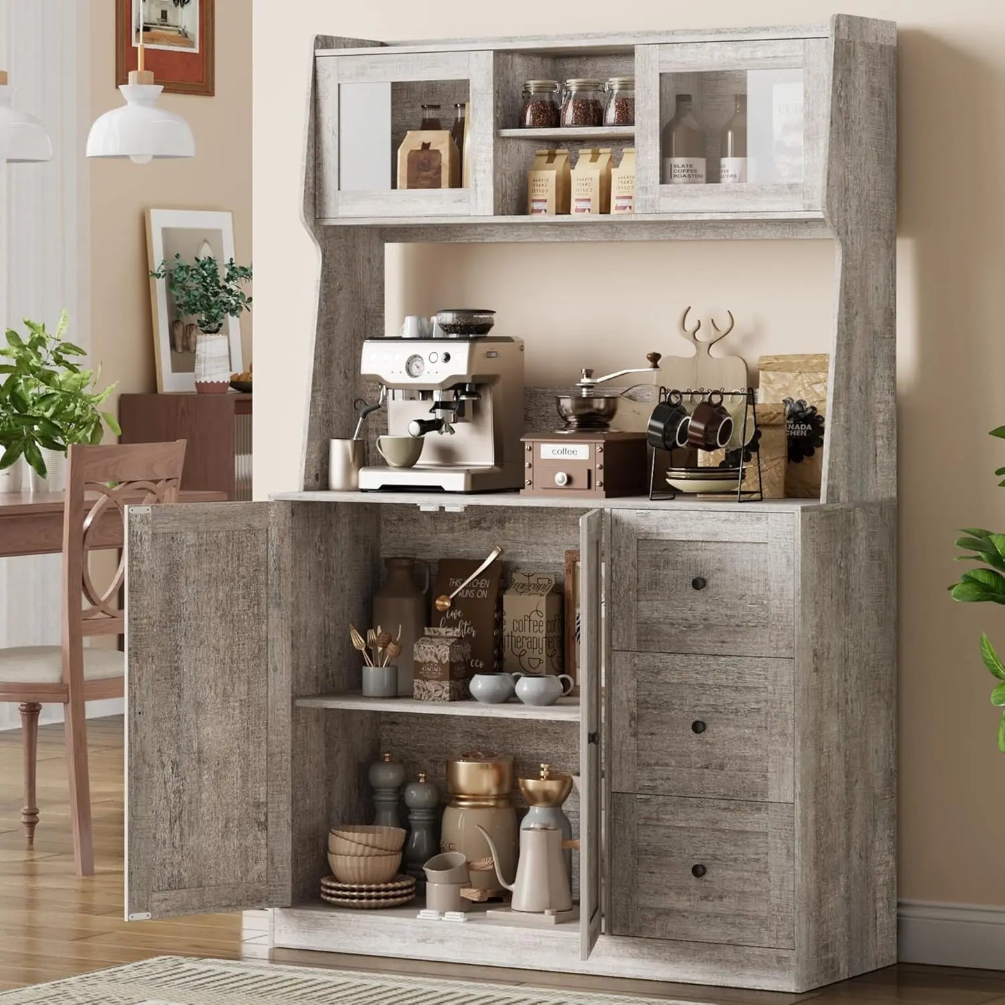 Tall Kitchen Pantry Cabinet with Adjustable Shelves