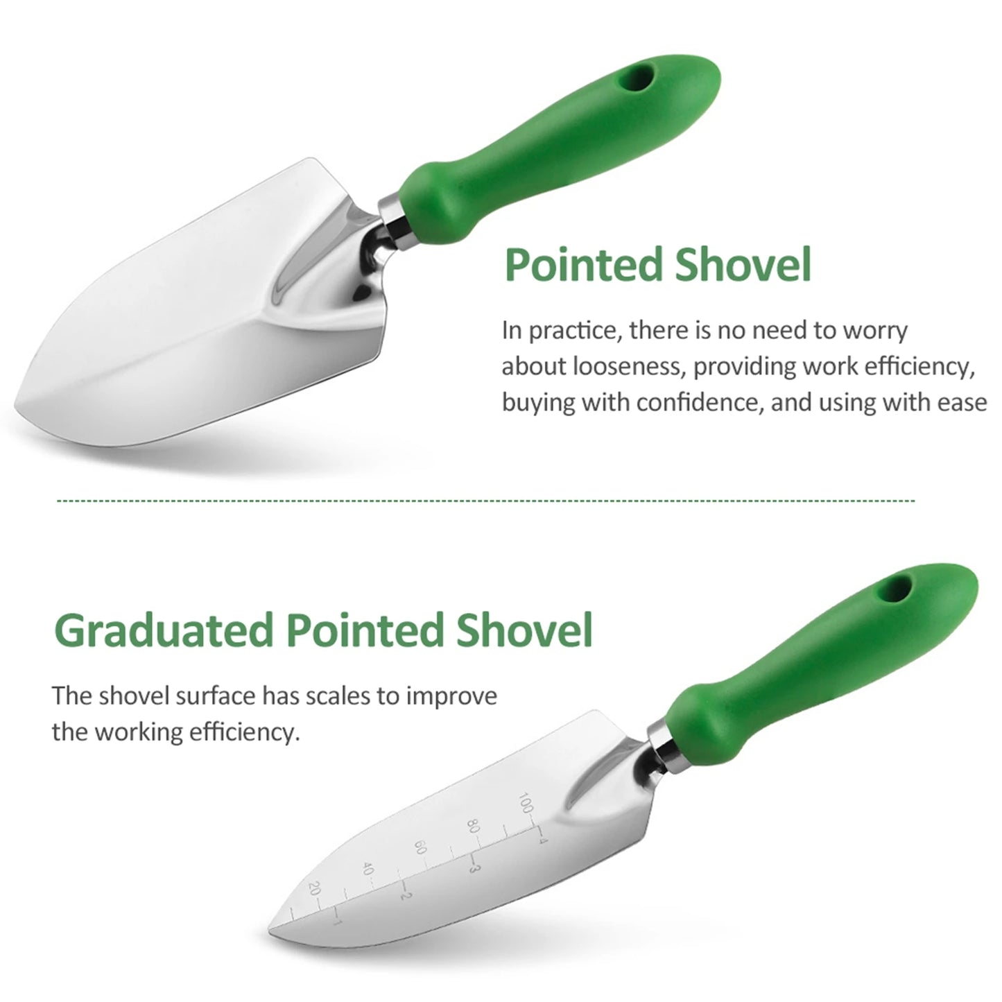 Heavy Duty Ergonomic Handle Garden Planting Tools Stainless Steel Set