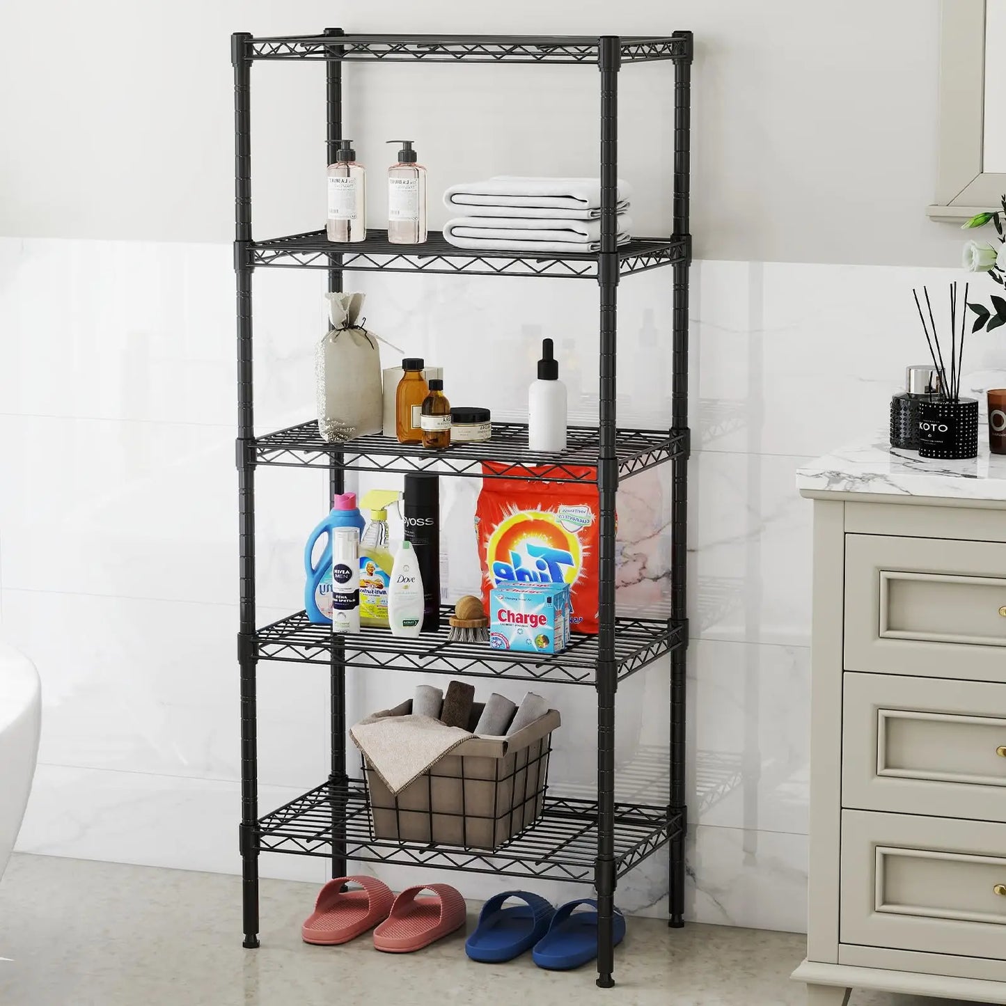 Heavy Duty Metal Wire Storage Shelves Adjustable Storage Racks