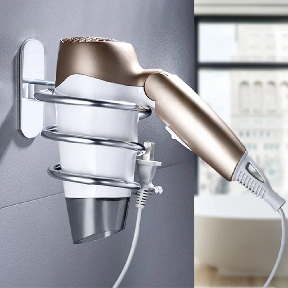 Bathroom Accessory Hair Dryer Holder Wall Mounted Organizer