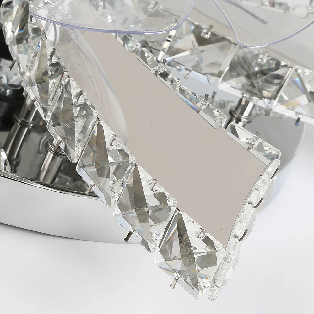 Luxury Crystal Chandelier Modern Ceiling Fan Light