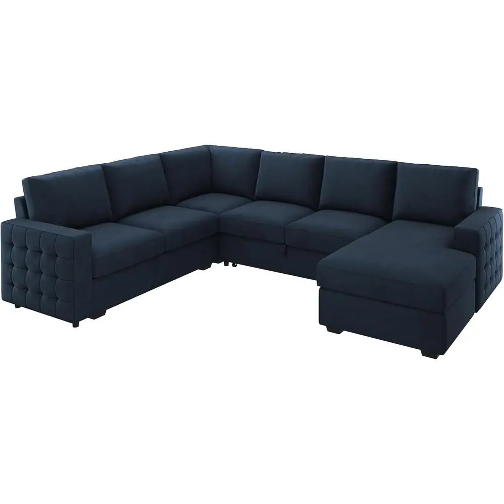 U-Shaped Sectional Sleeper Sofa with Pull-Out Bed