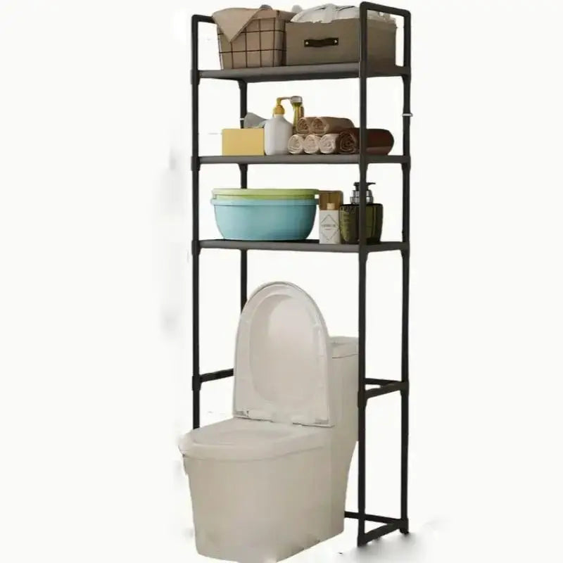 Over Toilet Storage Shelf with Black Frame