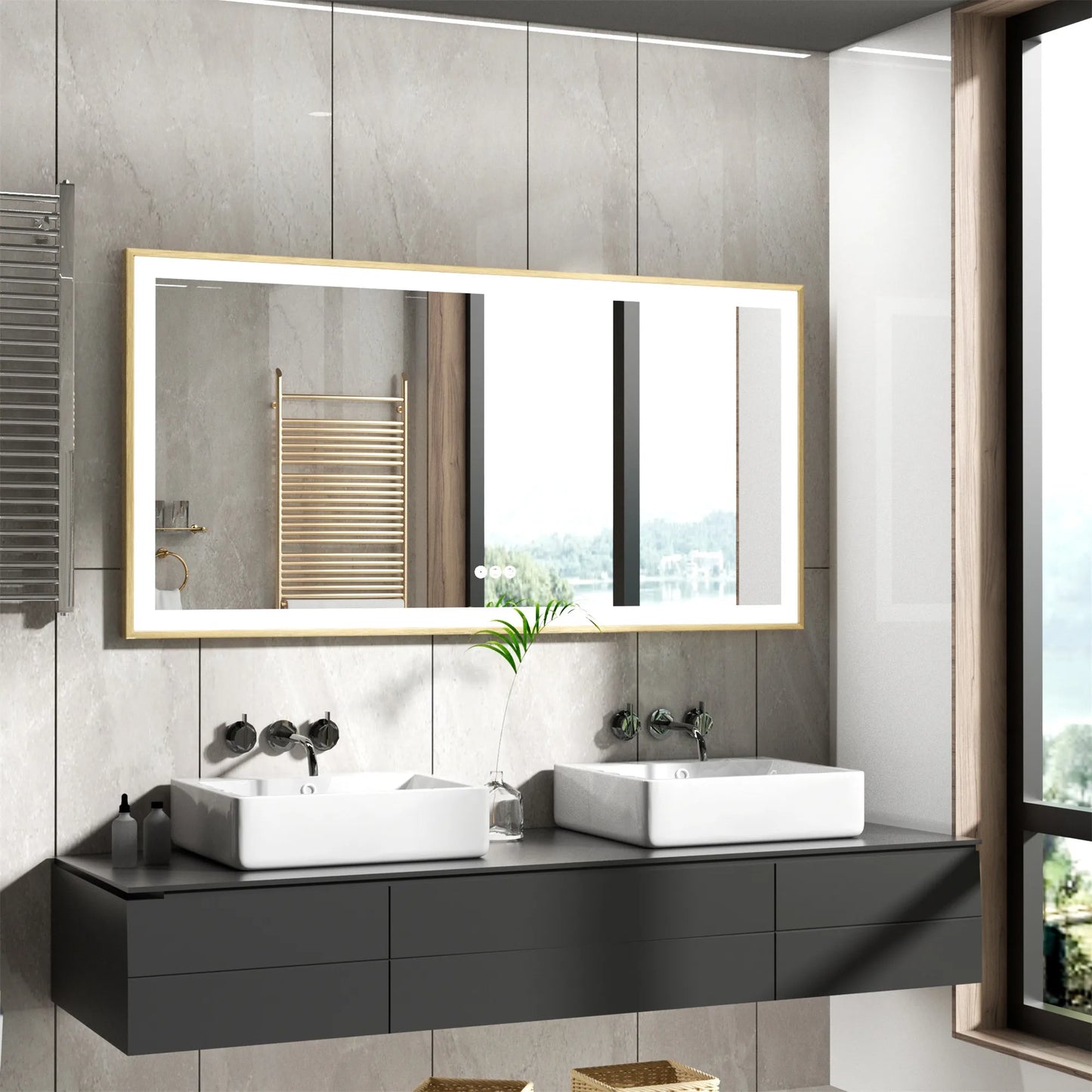 LED Vanity Mirror Gold Frame