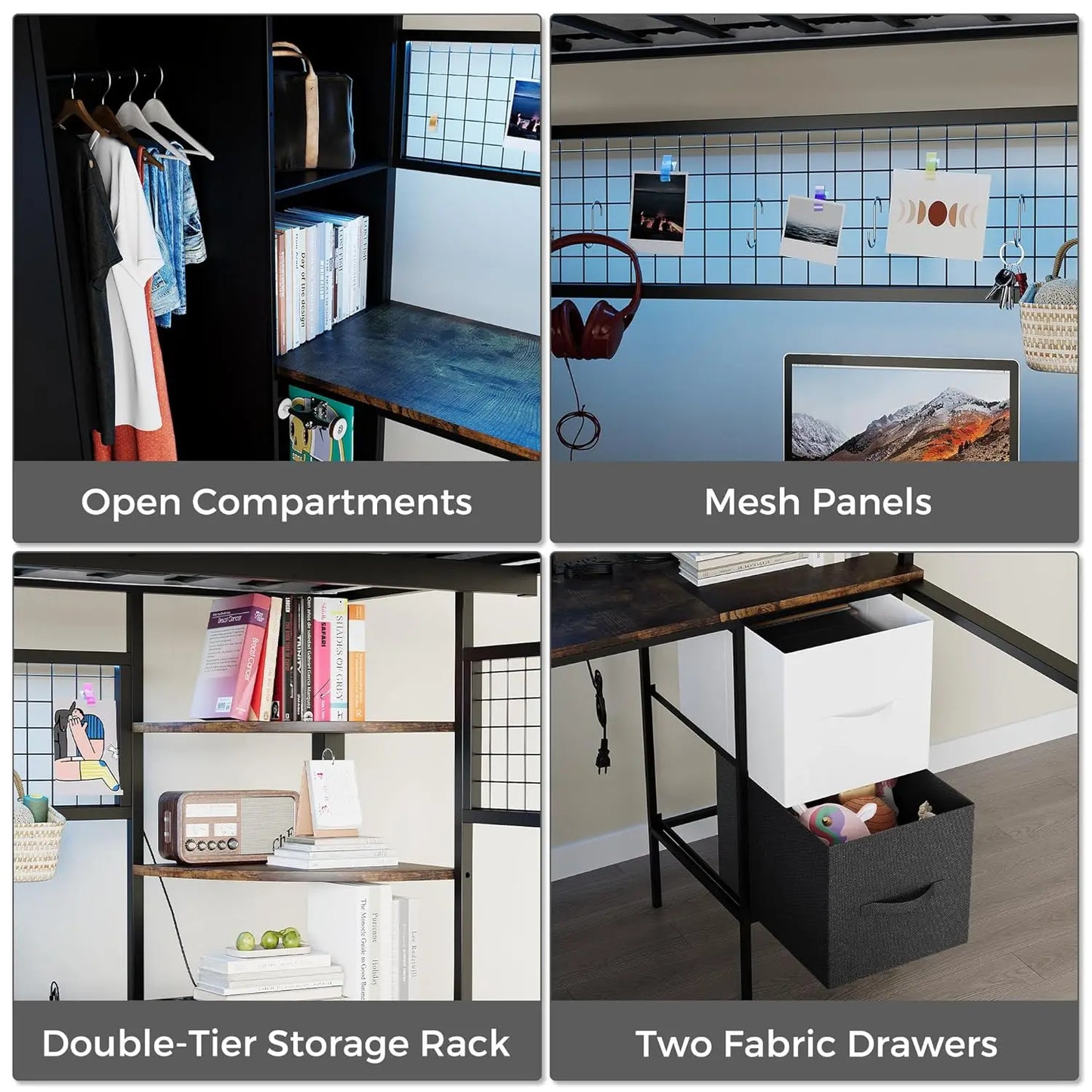 Loft Bed with Desk Stairs