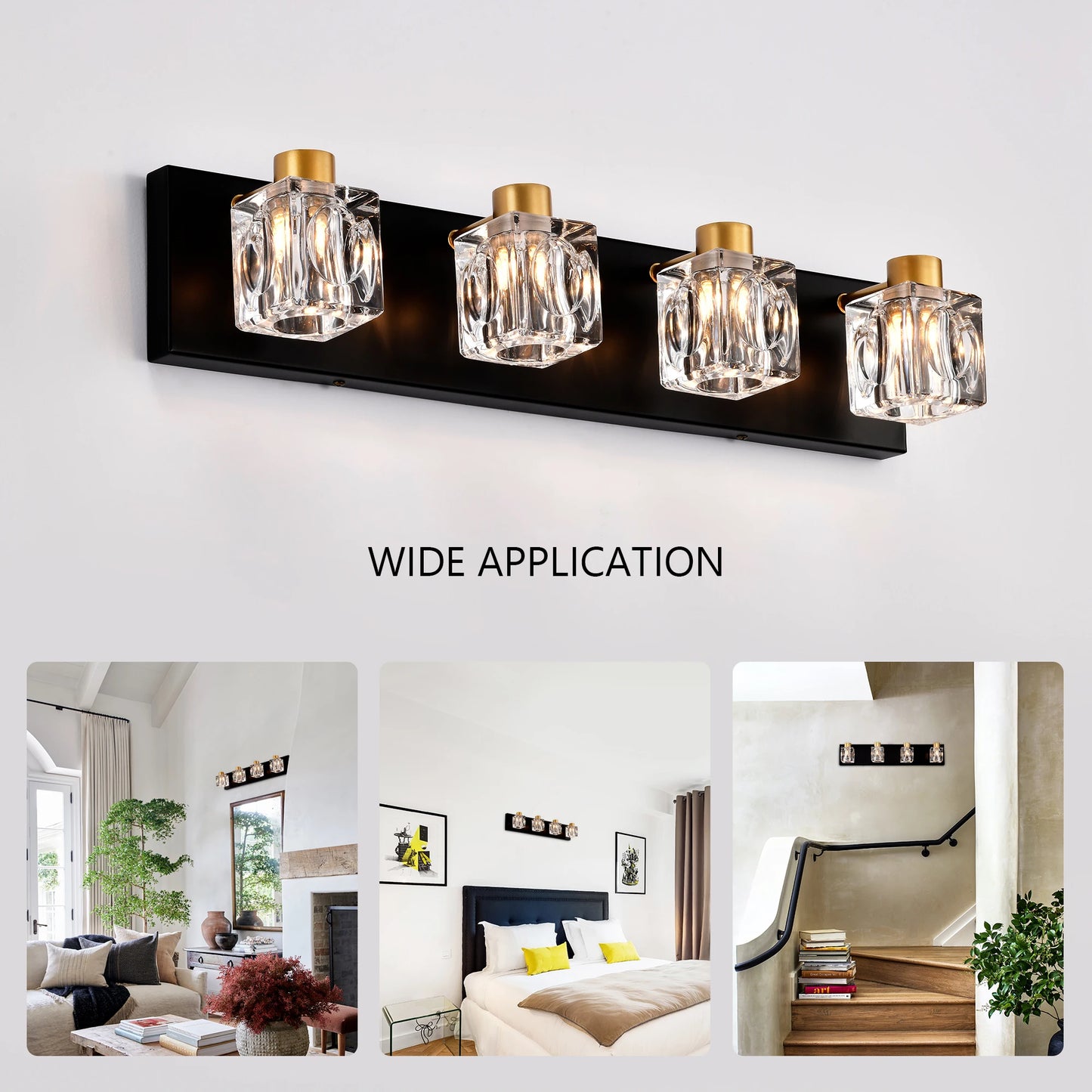 Modern Vanity Lights with Crystal Glass Shade