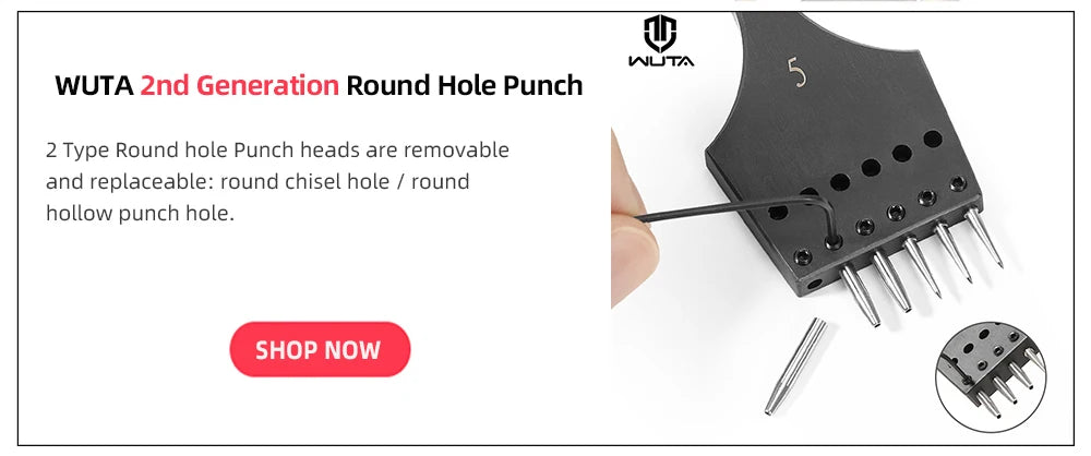 Iron Removable Round Hole Punch Leather Craft Chisel DIY Leather Tools