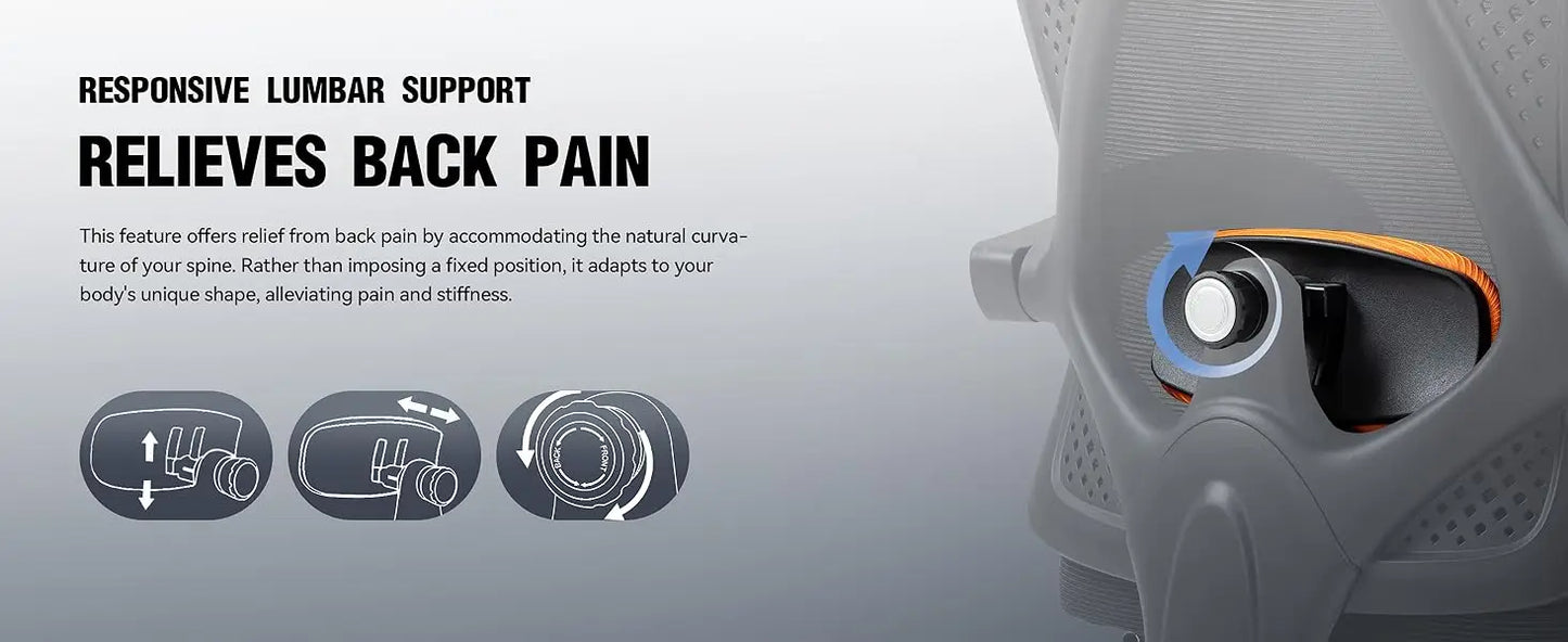 Ergonomic Office Chair with Lumbar Support and Headrest