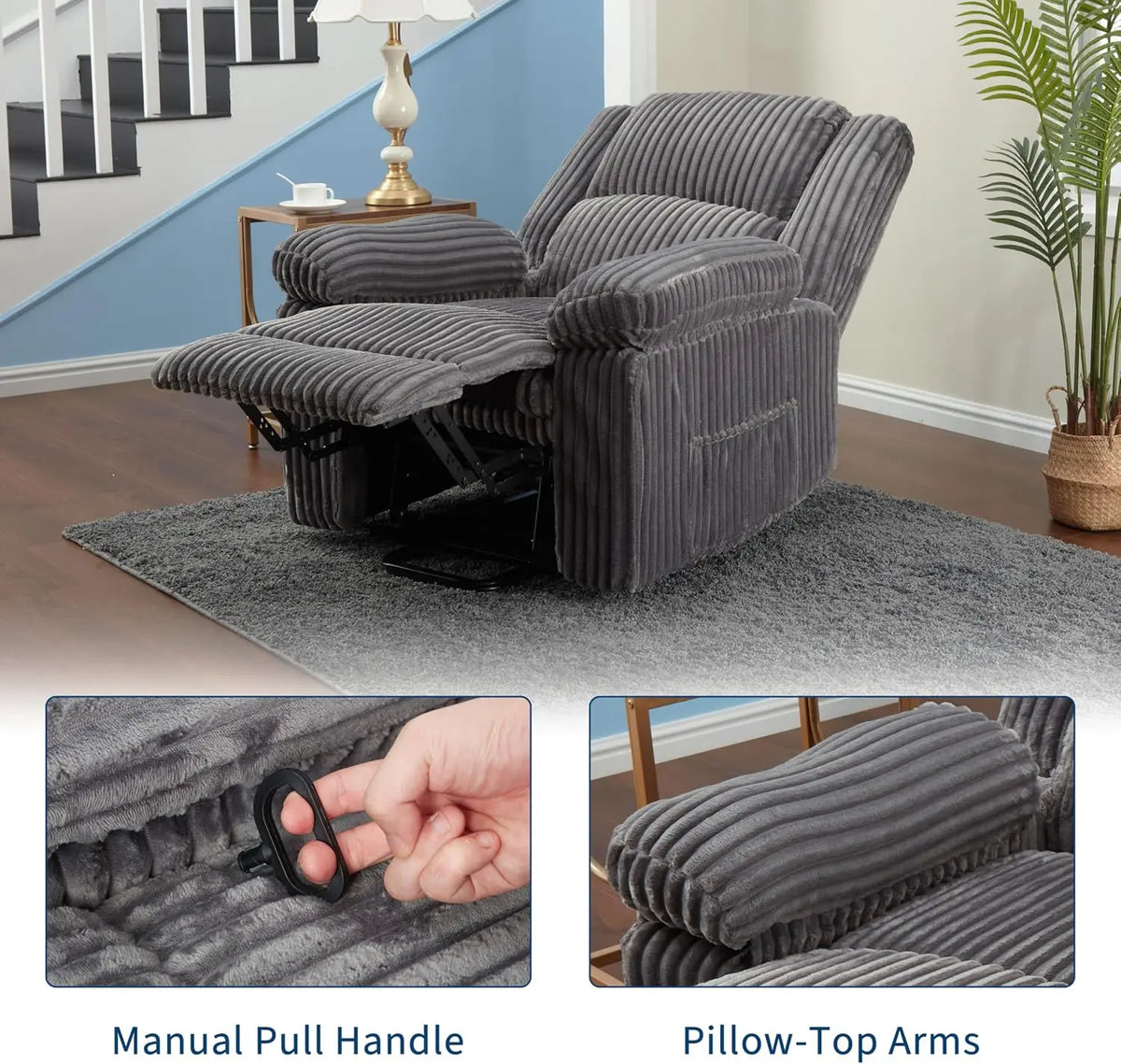 Manual Recliner Chair with Handle