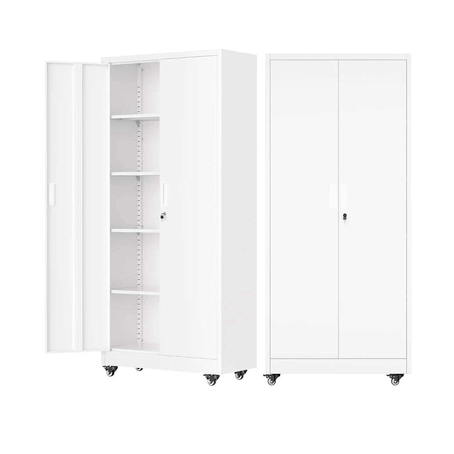 Garage Storage Cabinet with & Lockable Doors and Wheels