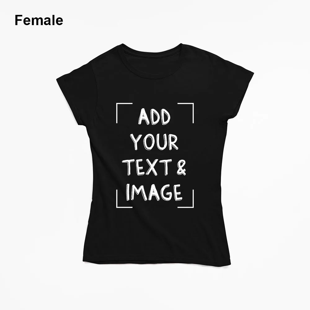 Custom T-shirt with Your Photo Text Image Front Printing Crew Neck