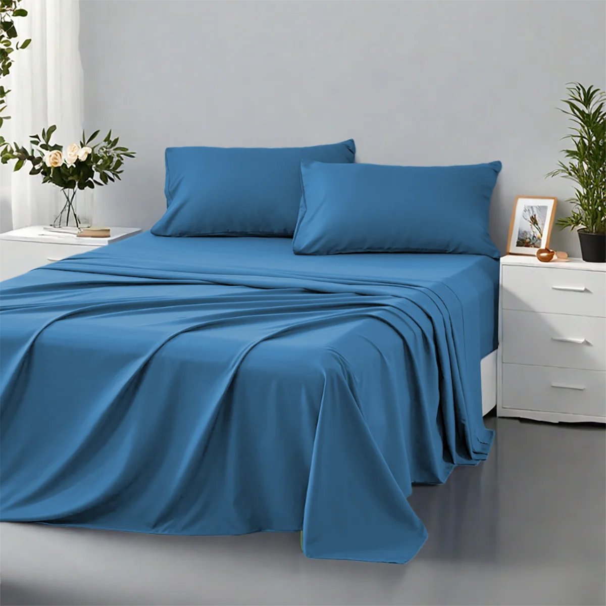Fashionable Solid Color Soft Bedding Set, Suitable For All Seasons
