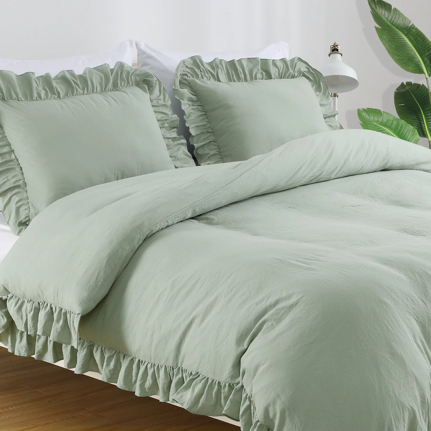Lotus Leaf Edge Bedding Duvet Cover Set