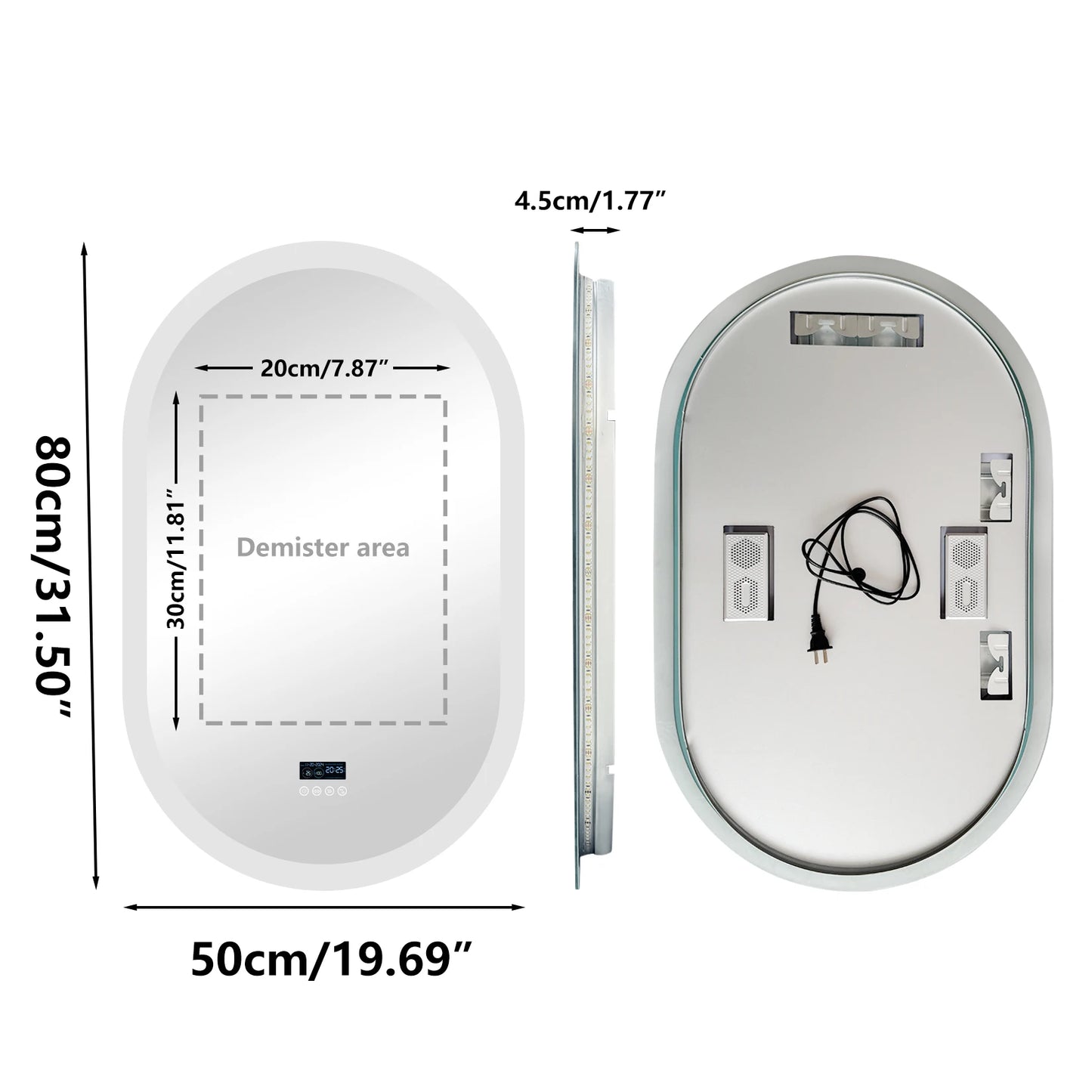 Oval LED Bathroom Mirror with Lights