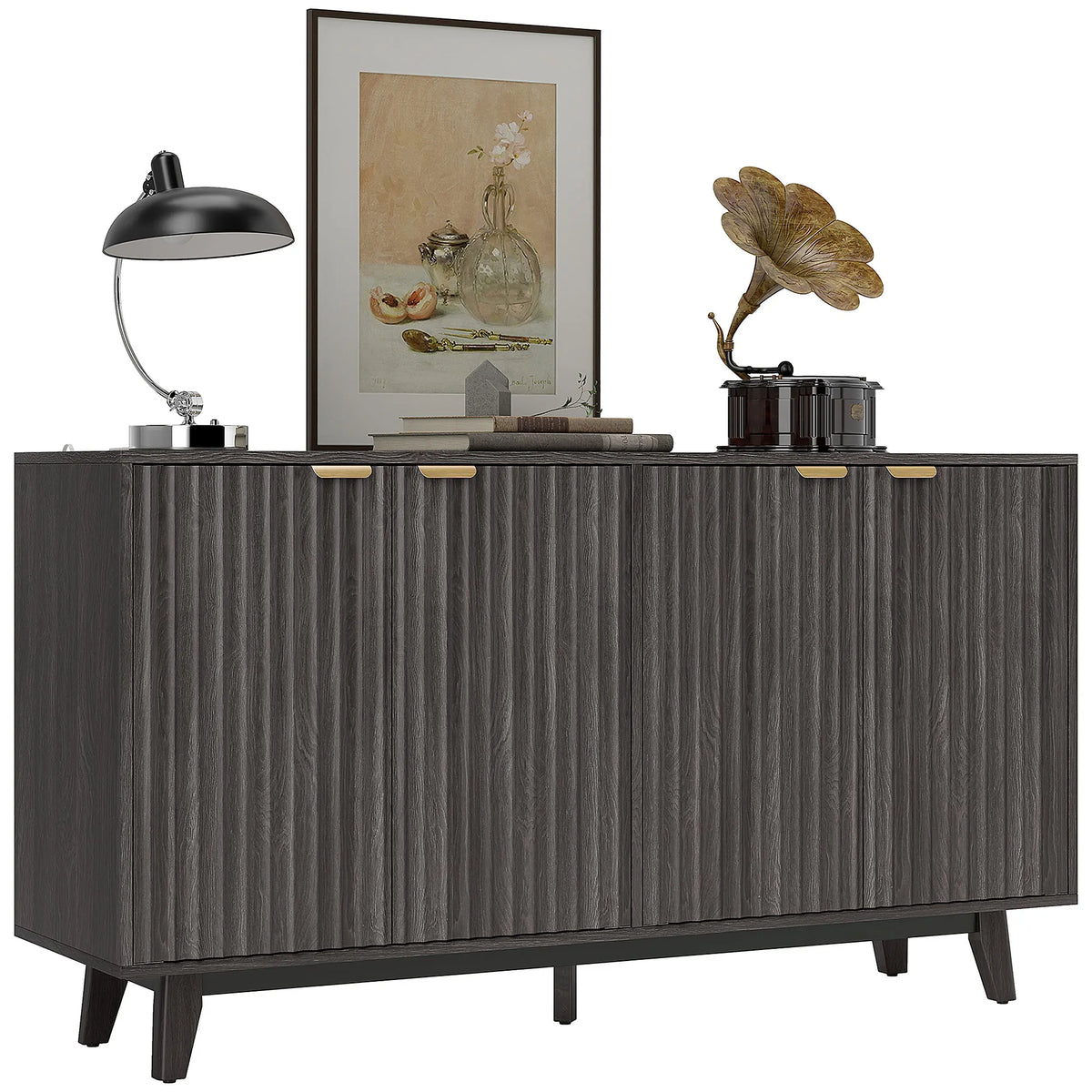 Fluted Modern Sideboard Buffet Cabinet with Storage