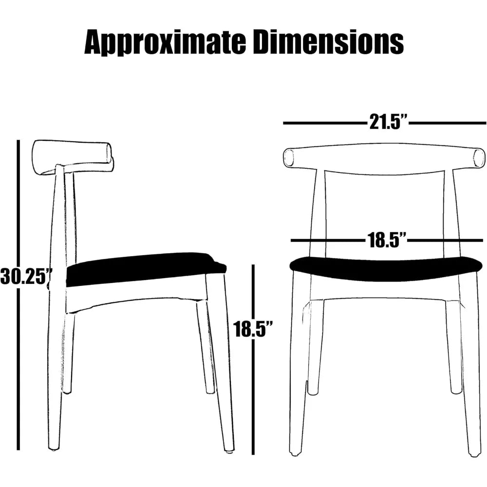 Pair of Wooden Dining Chairs with Beige Linen Cushioned Seats