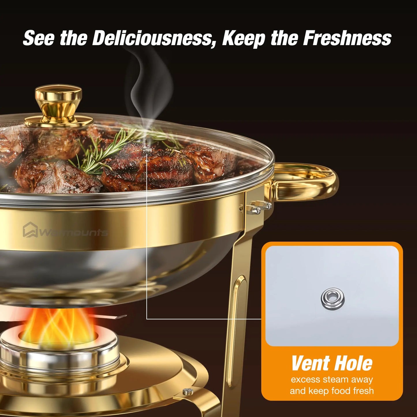 Round Stainless Steel Chafing Dish Set