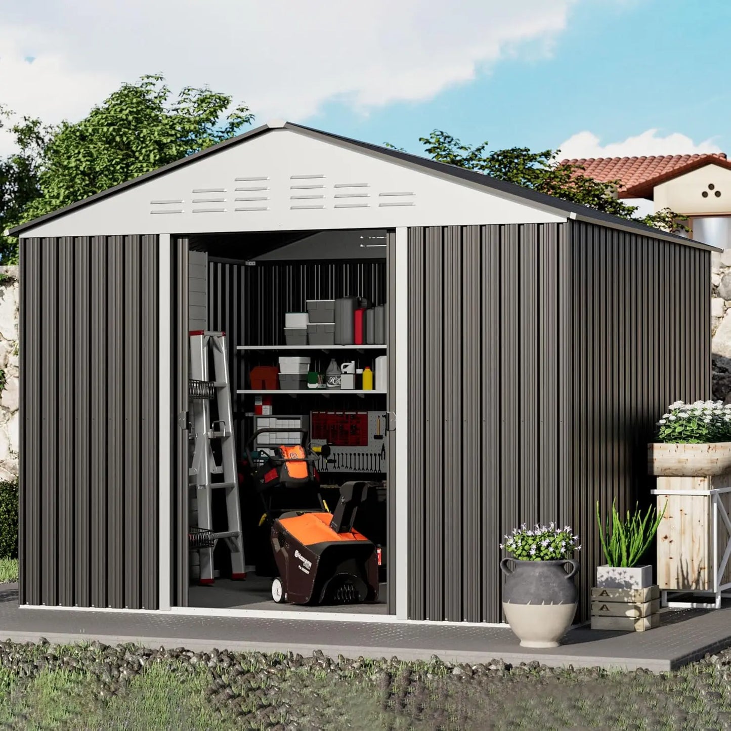Garden Shed with Sliding Door