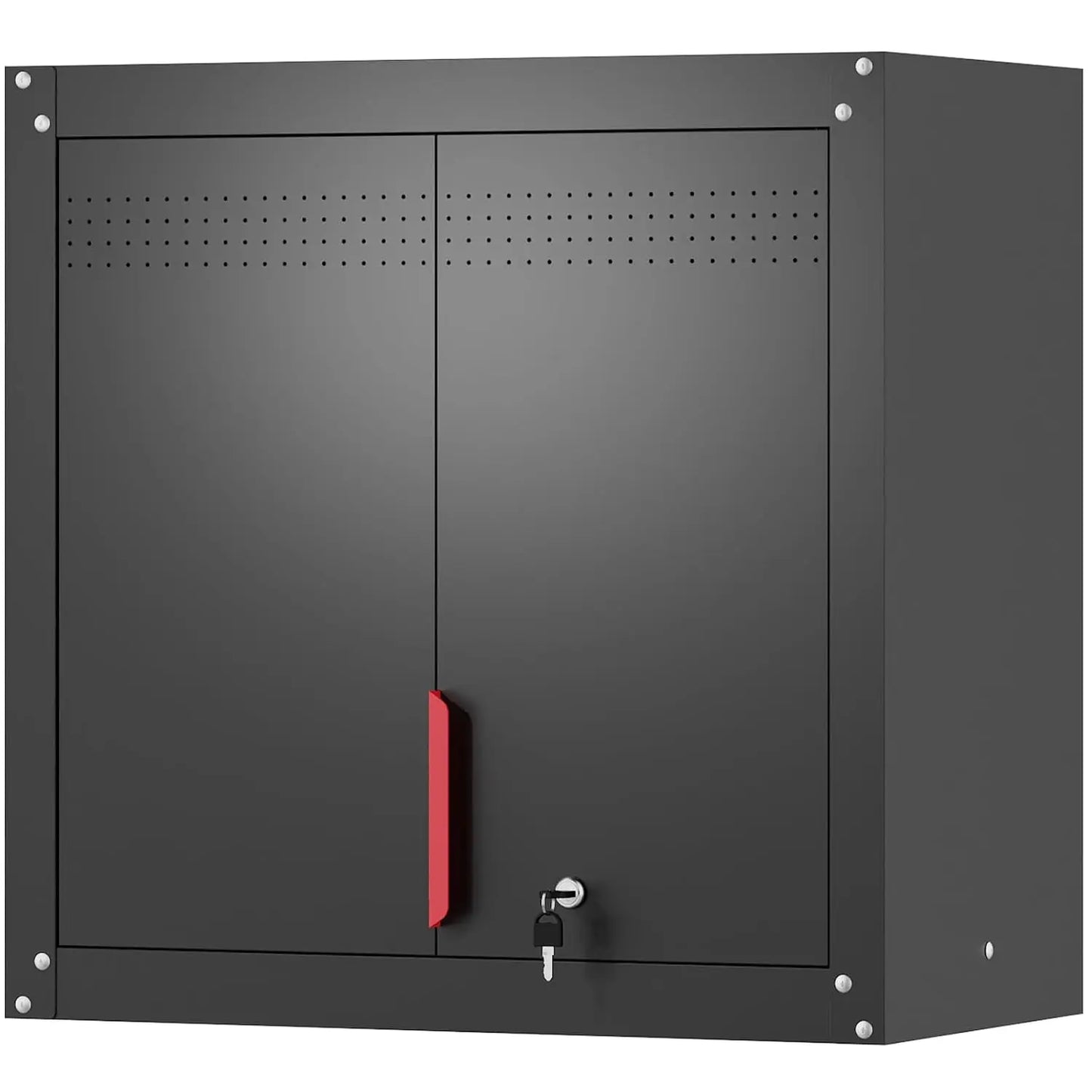 Wall Mounted Garage Storage Cabinet with Lock and Handle