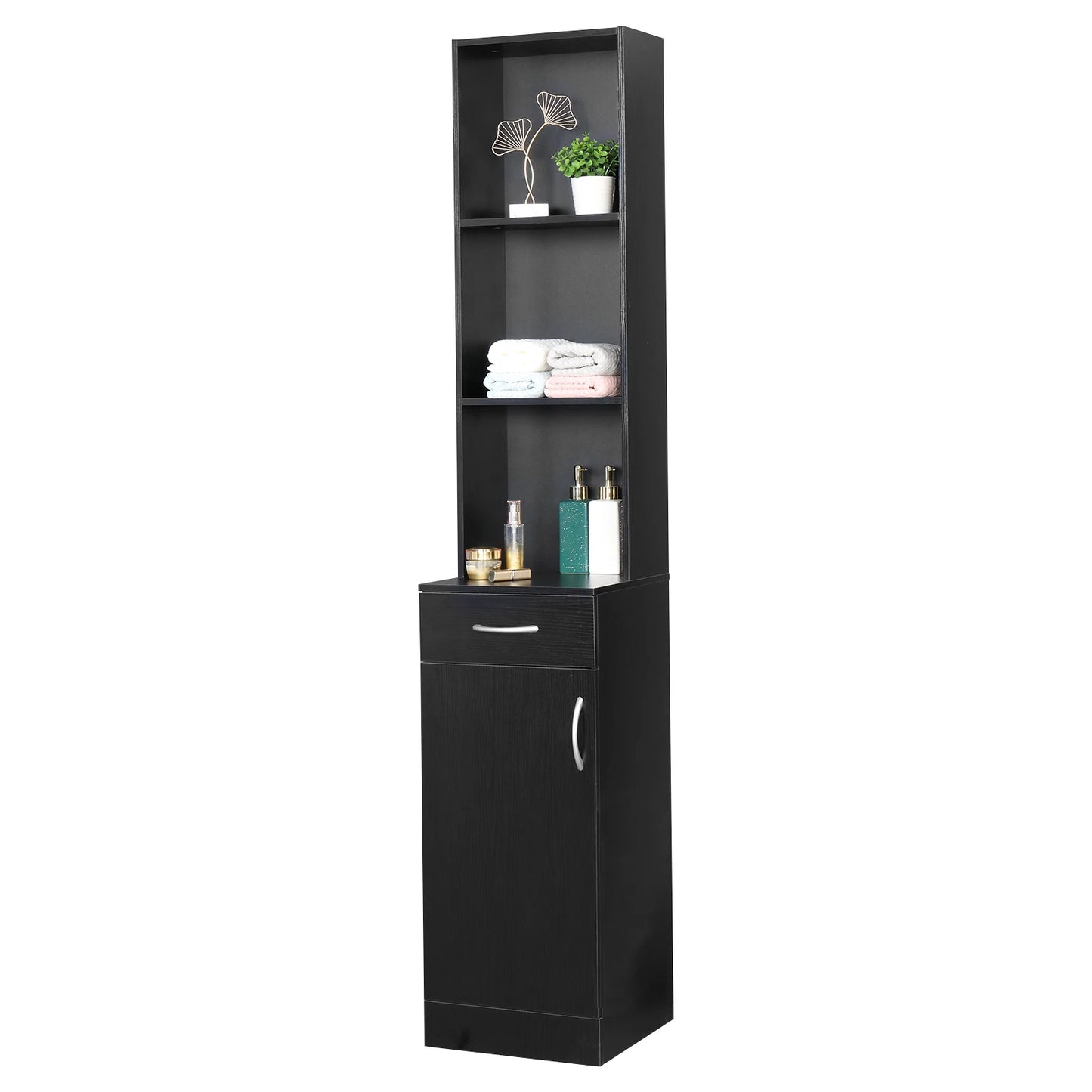One Door, One Drawer and Three Compartments High Cabinet