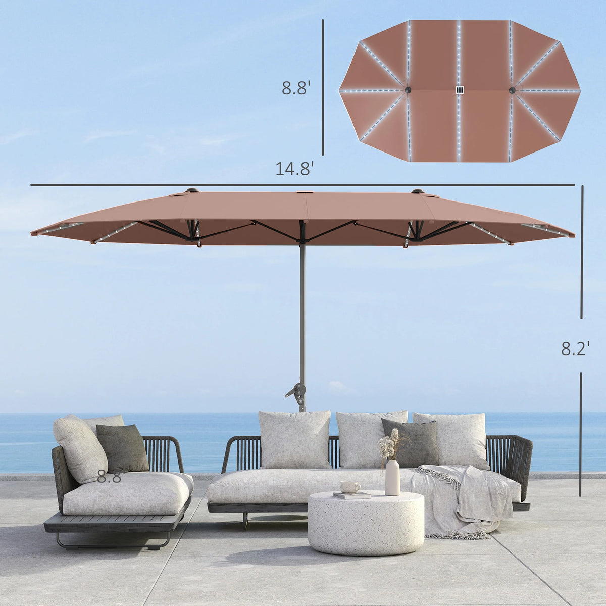 Umbrella with Solar Lights