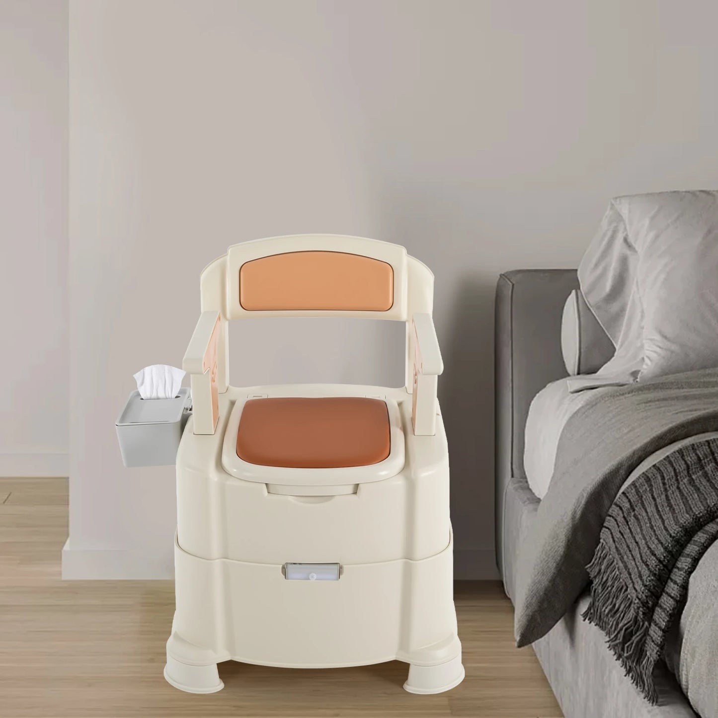 Bedside Commode With Sensor Night Light