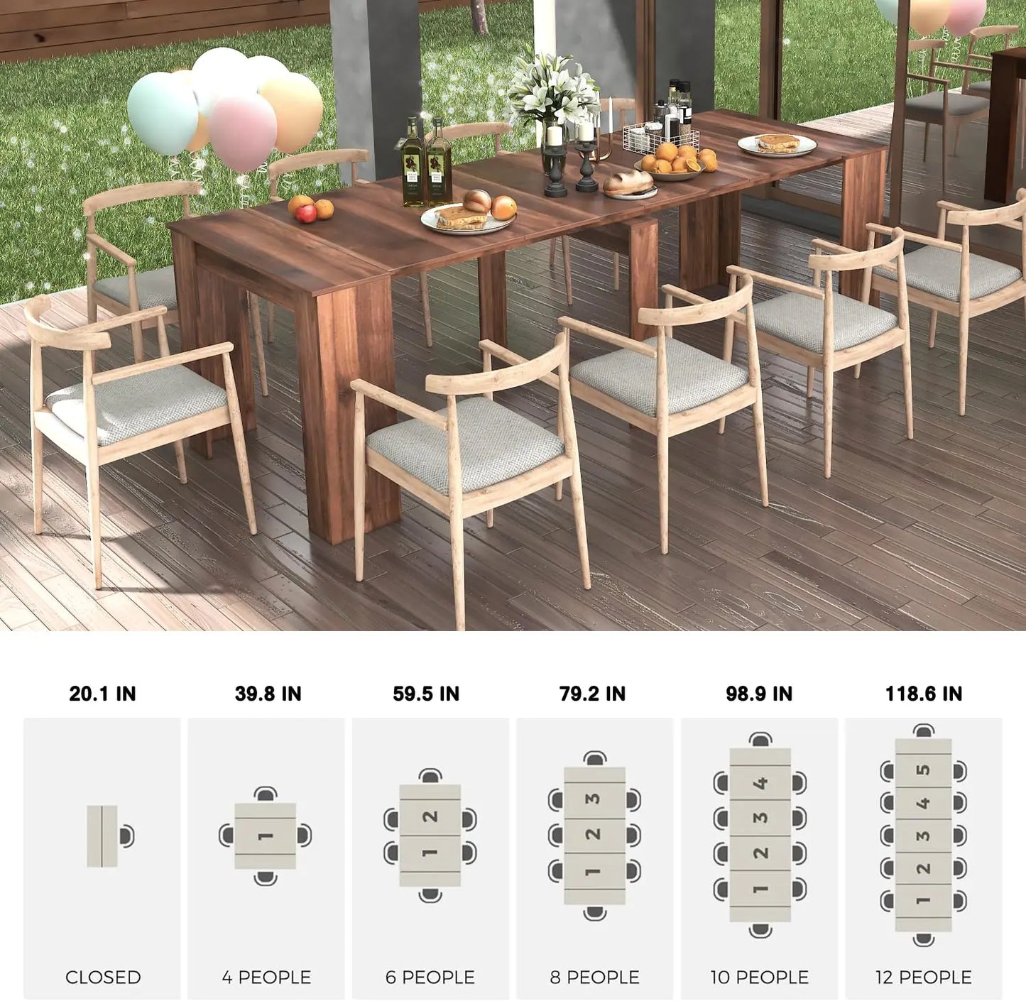 Space Saving Extendable Folding Console Dining Table