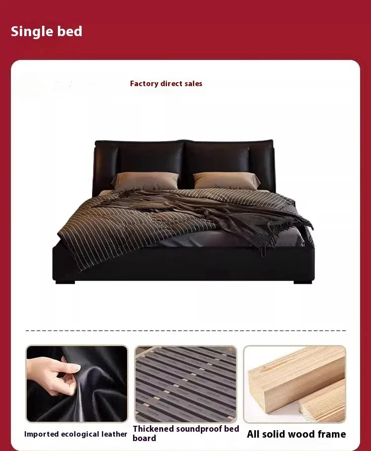 Double Luxury Bed with Office Headboards Racks and Frame Bedroom Set