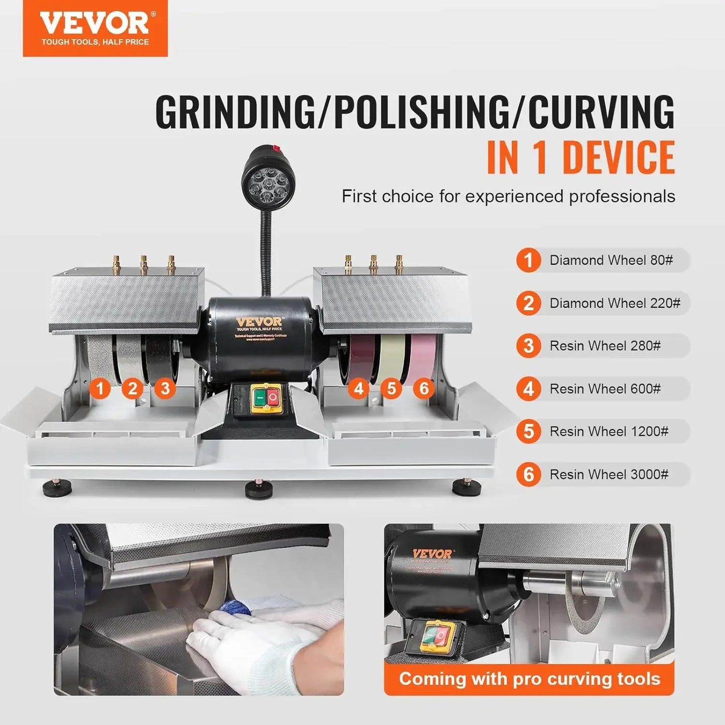 Lapidary Rock Grinder Polisher With Lamp