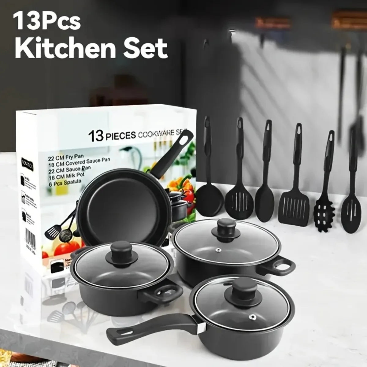 Nonstick Pots and Pans with Utensils Cookware Set