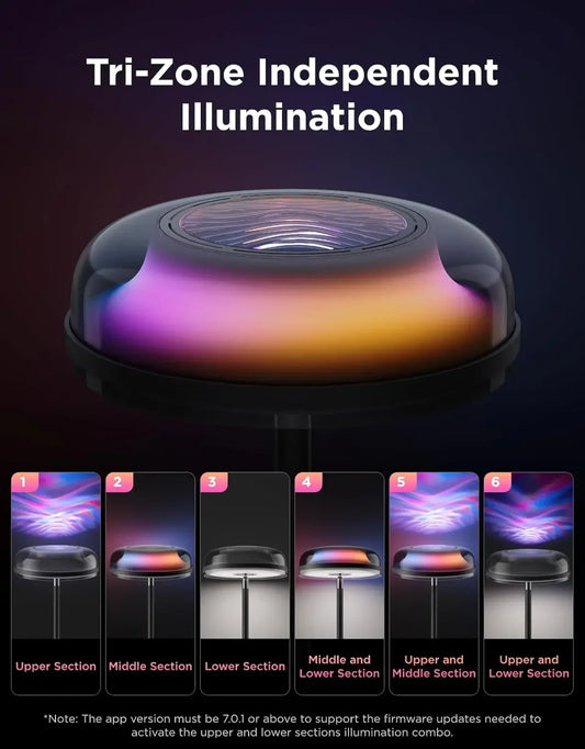 Uplighter Floor Lamp with RGBIC Ripple Projector