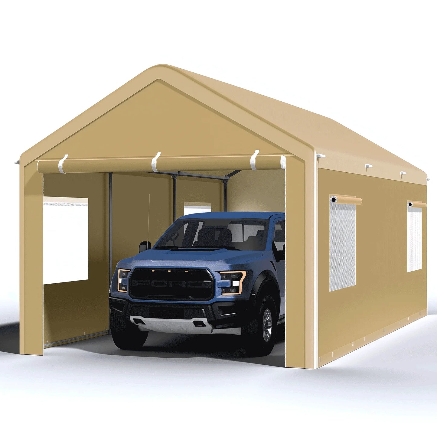 Heavy Duty Car Canopy with Reinforced Ground Bar