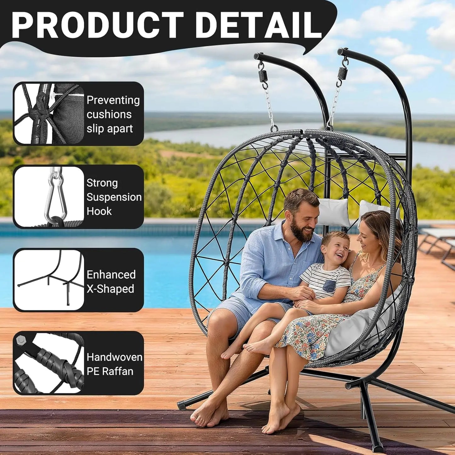 Rattan Wicker Hanging Swing Egg Chair