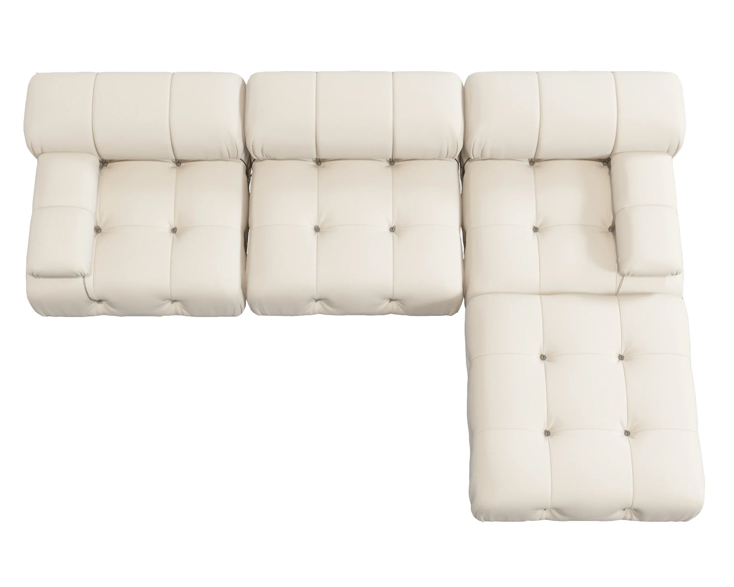 Modern L-Shaped Velvet Couch with Reversible Ottoman