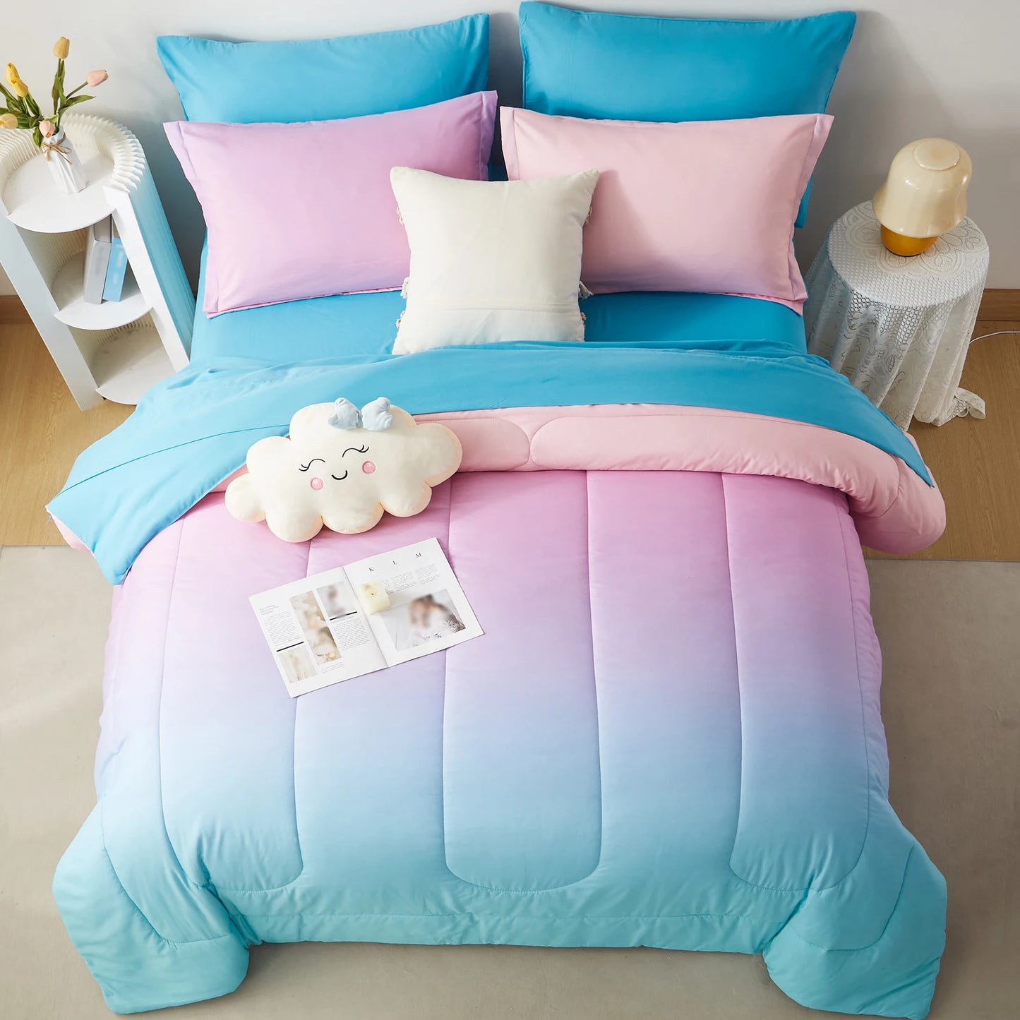 Gradient Comforter Set-7 Pieces in a Bag