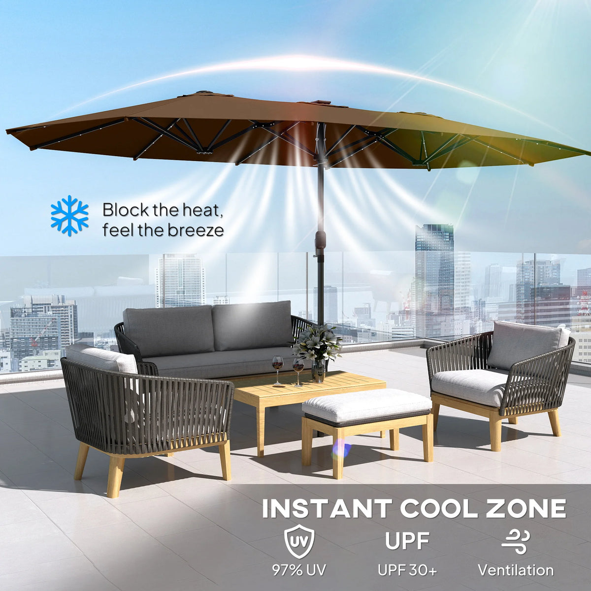 Double-Sided Parasol Sun Umbrella