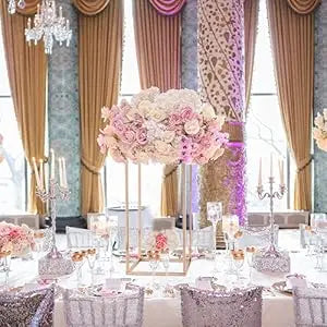 15.7inch Gold Wedding Table Centerpiece, 5PCS Wedding Flower Vase for Party Event Home Decor