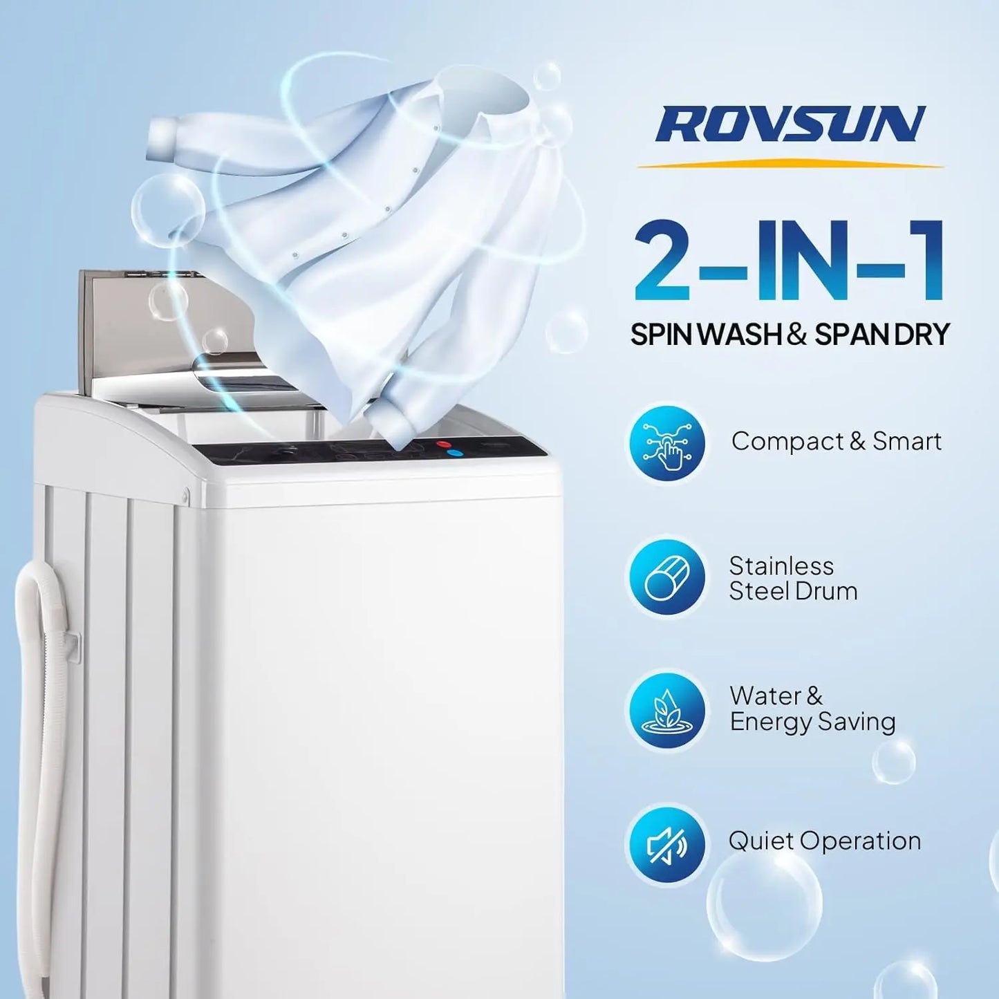Full-Automatic Electric Laundry Machine with Stainless Steel Drum