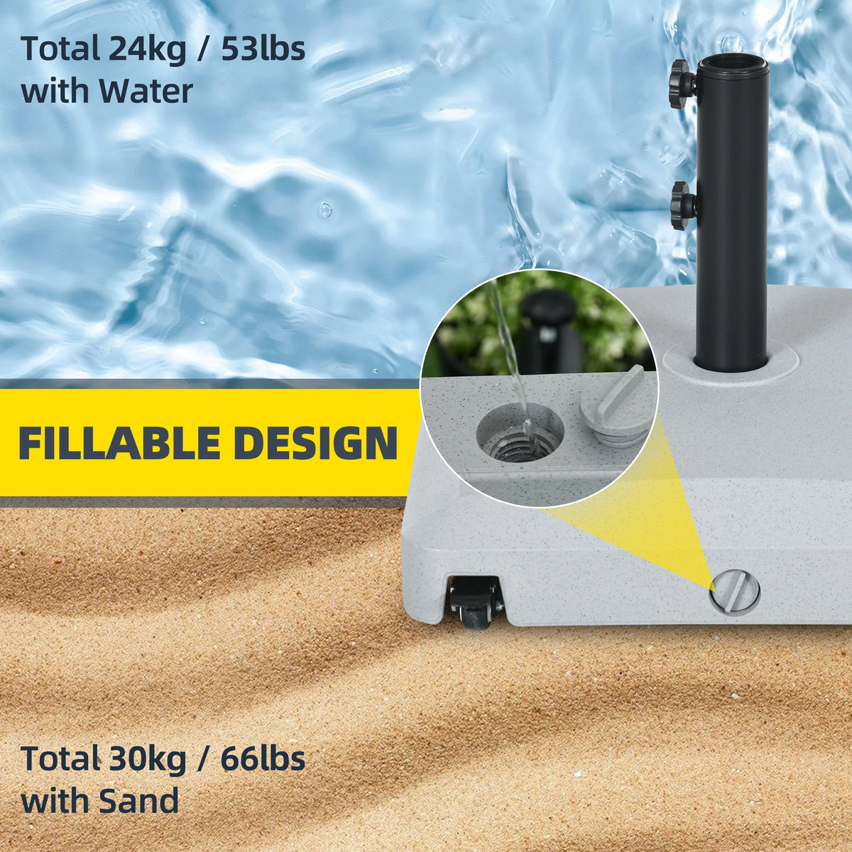 Patio Umbrella Base with Wheels