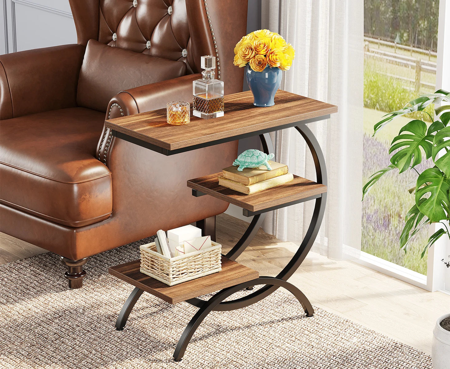 C-Shaped End Table