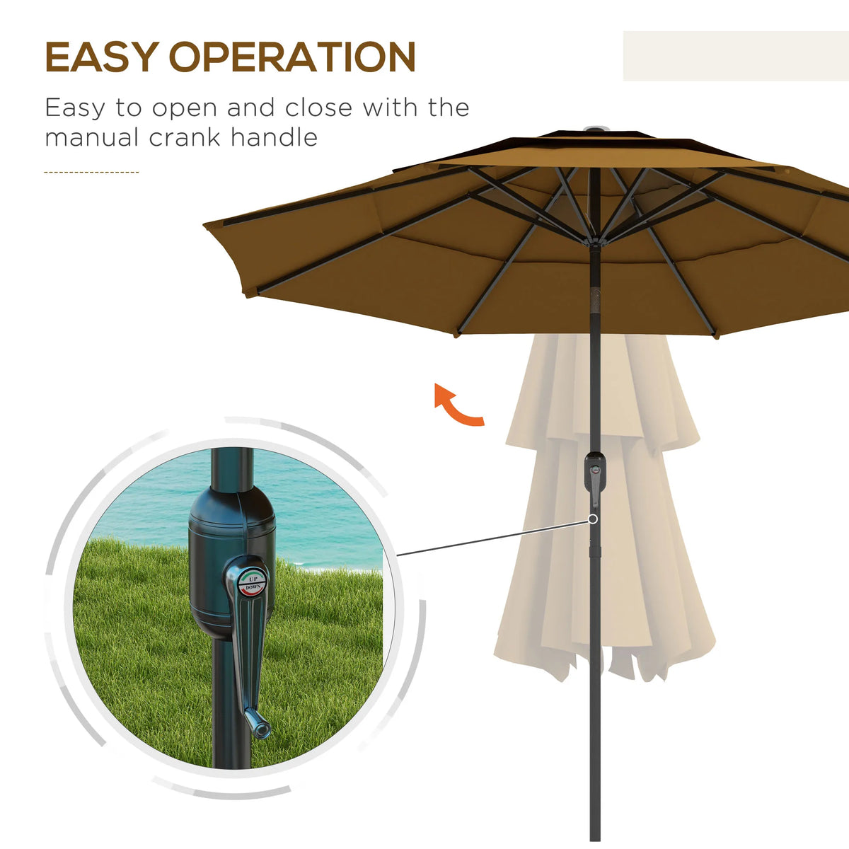 Umbrella with Crank Handle Terrace