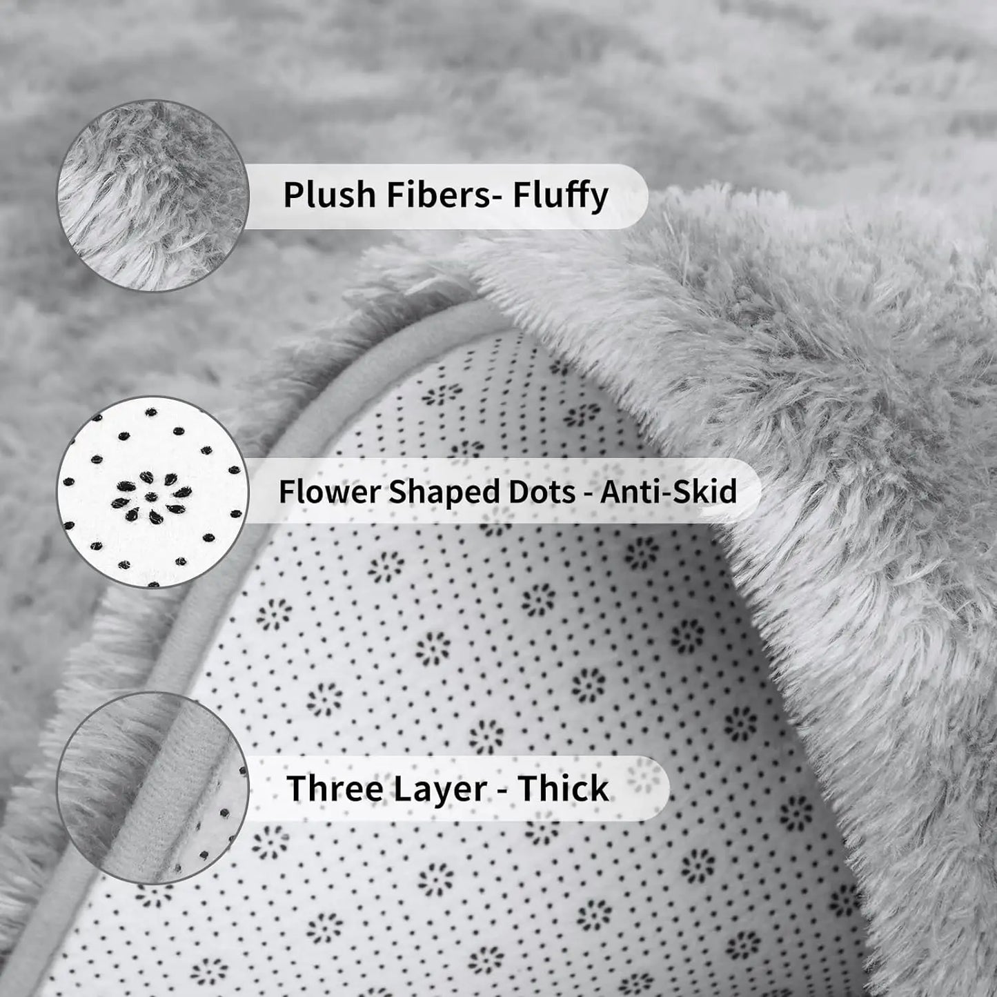 Fluffy Rugs Non Slip Rugs for Hardwood Floors and Room Decor